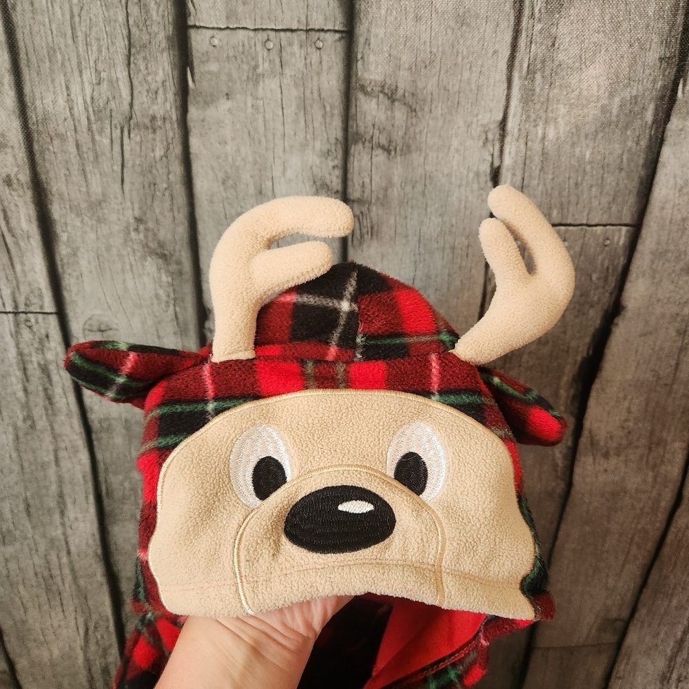 Reindeer‎ Footed Plaid Pajamas
